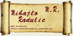 Mihajlo Radulić vizit kartica